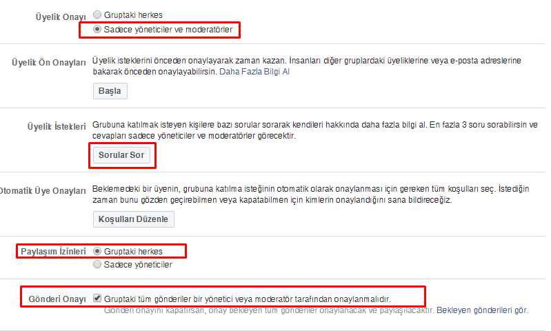 facebook grup ayarları 2