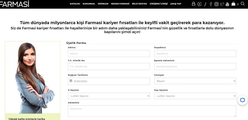 farmasi üye formu